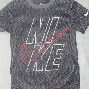 Nike Kids Dri-FIT Camo Tee - Grey and Red